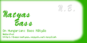 matyas bass business card